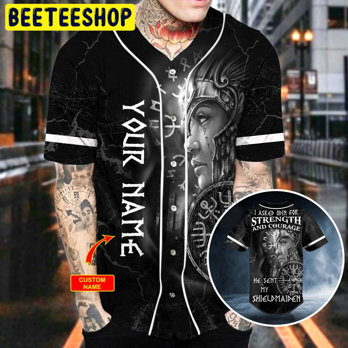 I Asked Odin For Strength Shieldmaiden Viking Custom Trending Baseball Jersey I Asked Odin For Strength Shieldmaiden Viking Custom Trending Baseball Jersey