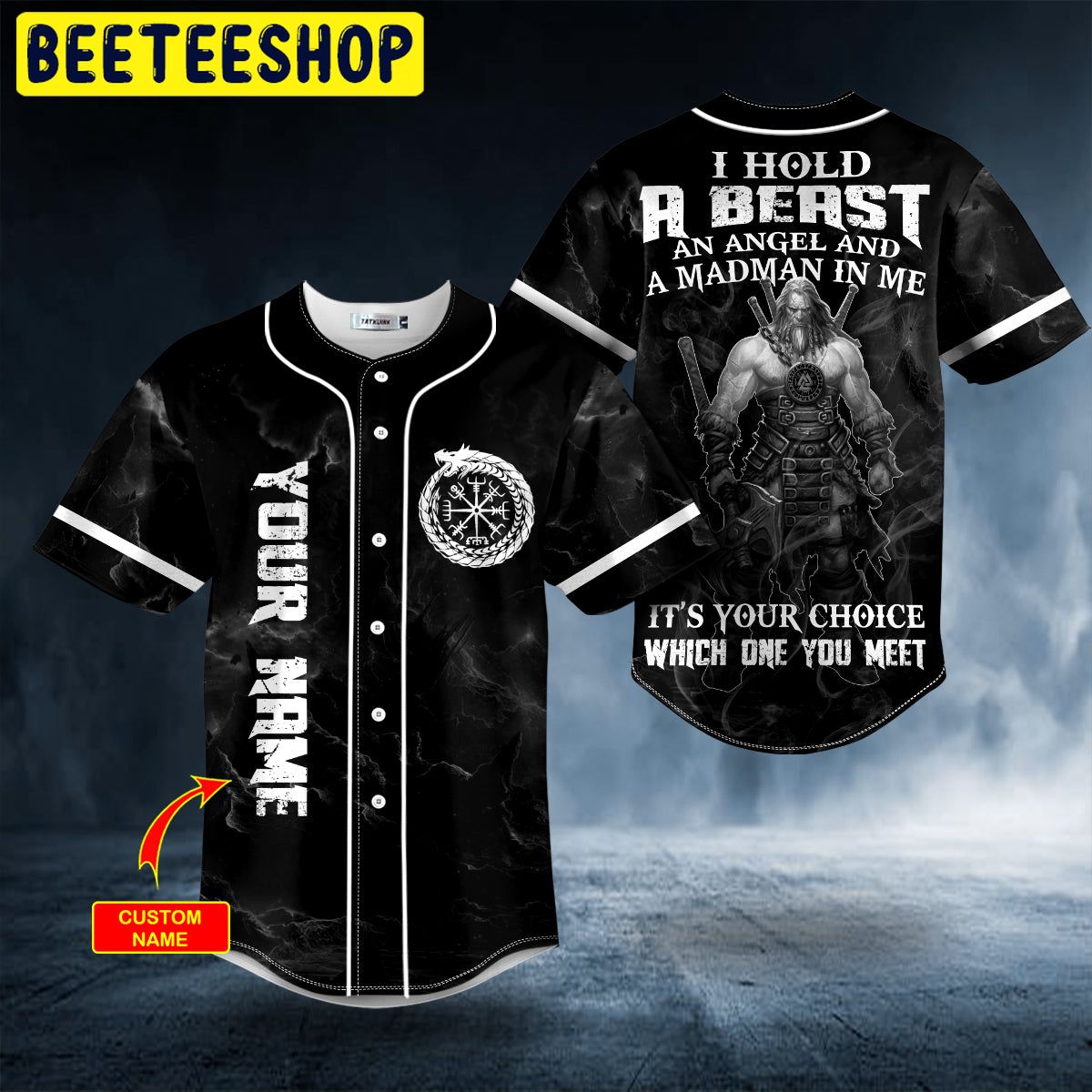 I Hold A Beast An Angel And Madman In Me Skull Custom Trending Baseball Jersey I Hold A Beast An Angel And Madman In Me Skull Custom Trending Baseball Jersey