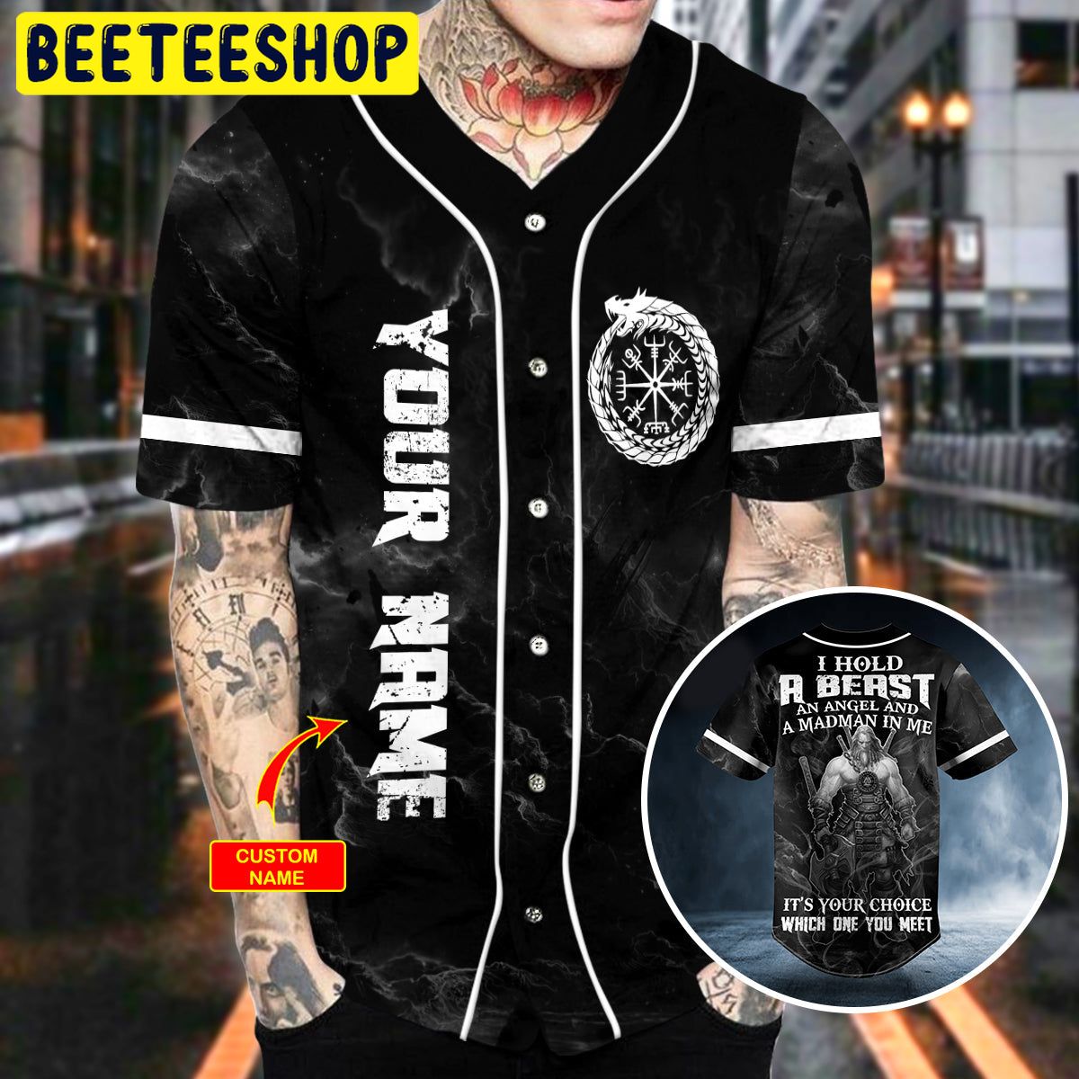 I Hold A Beast An Angel And Madman In Me Skull Custom Trending Baseball Jersey I Hold A Beast An Angel And Madman In Me Skull Custom Trending Baseball Jersey