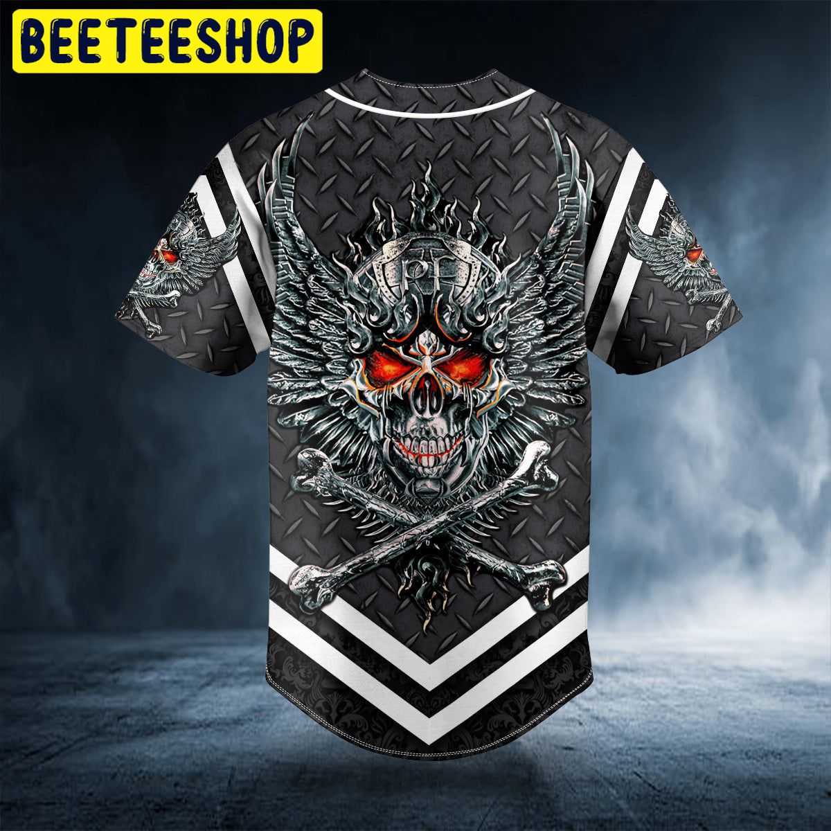 Iron Wings Skull Custom Trending Baseball Jersey Iron Wings Skull Custom Trending Baseball Jersey
