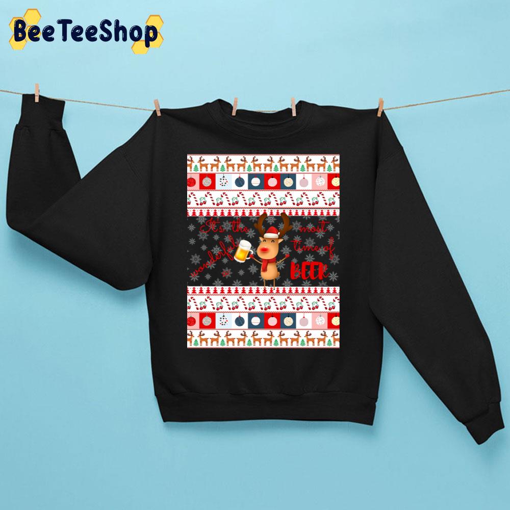 It's The Most Wonderful Time Of A Beer Reindeer Christmas Trending Unisex Sweatshirt It's The Most Wonderful Time Of A Beer Reindeer Christmas Trending Unisex Sweatshirt