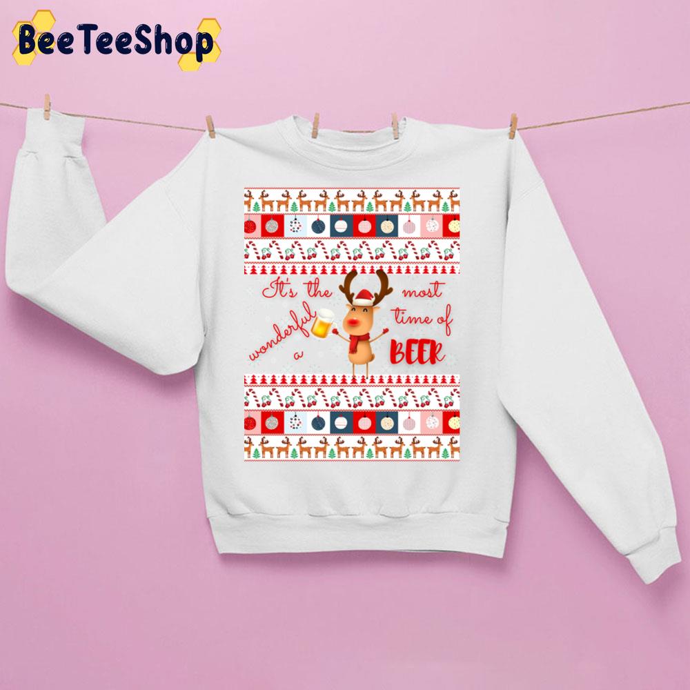 It's The Most Wonderful Time Of A Beer Reindeer Christmas Trending Unisex Sweatshirt It's The Most Wonderful Time Of A Beer Reindeer Christmas Trending Unisex Sweatshirt