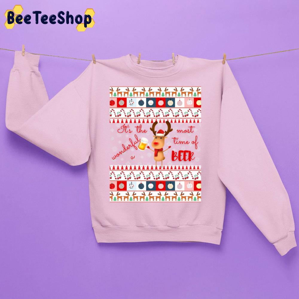 It's The Most Wonderful Time Of A Beer Reindeer Christmas Trending Unisex Sweatshirt It's The Most Wonderful Time Of A Beer Reindeer Christmas Trending Unisex Sweatshirt