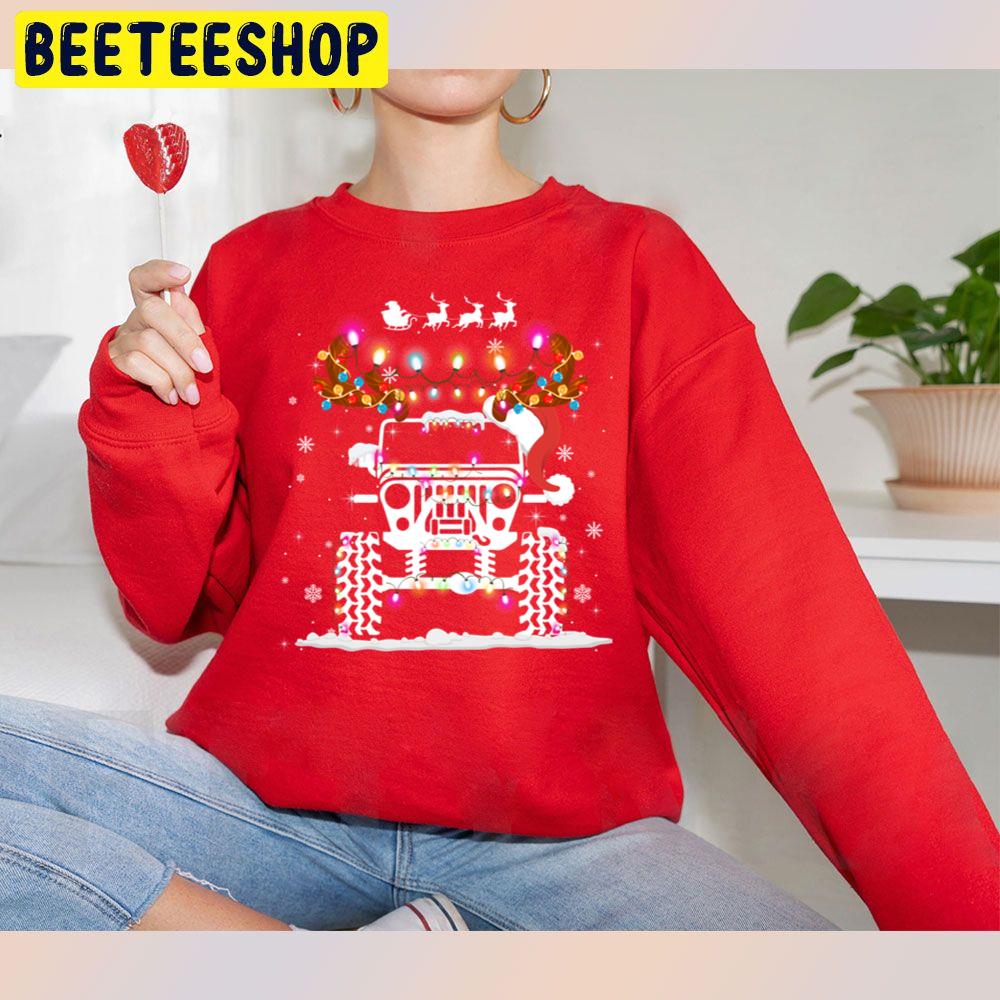 Jeeps Christmas Light Xmas Tree Reindeer Trending Unisex Sweatshirt Jeeps Christmas Light Xmas Tree Reindeer Trending Unisex Sweatshirt