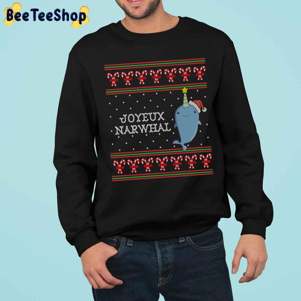 Joyeux Narwhal Funny Ugly Pattern Christmas Trending Unisex Sweatshirt Joyeux Narwhal Funny Ugly Pattern Christmas Trending Unisex Sweatshirt