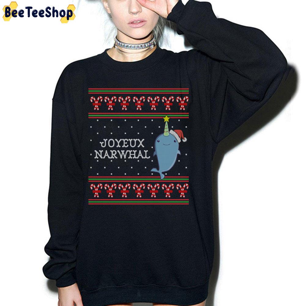 Joyeux Narwhal Funny Ugly Pattern Christmas Trending Unisex Sweatshirt Joyeux Narwhal Funny Ugly Pattern Christmas Trending Unisex Sweatshirt
