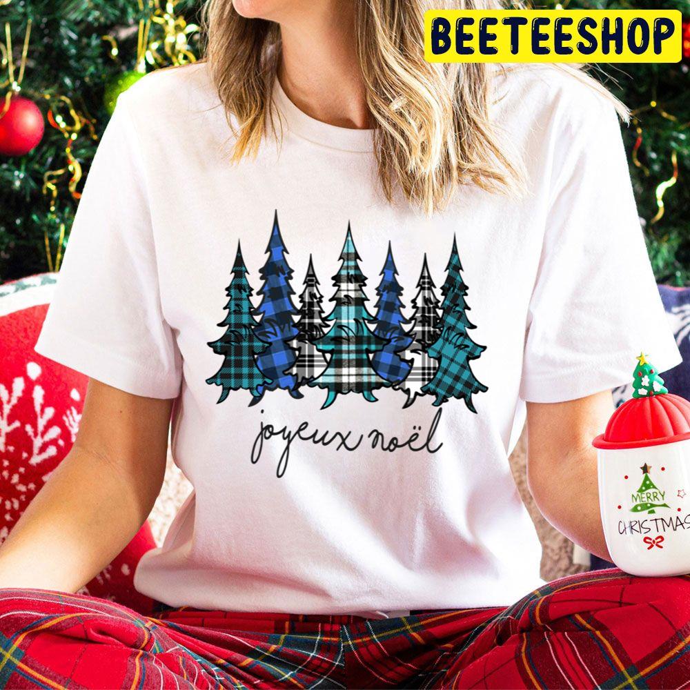 Joyeux Noel Blue Plaid Christmas Trending Unisex Hoodie Joyeux Noel Blue Plaid Christmas Trending Unisex Hoodie