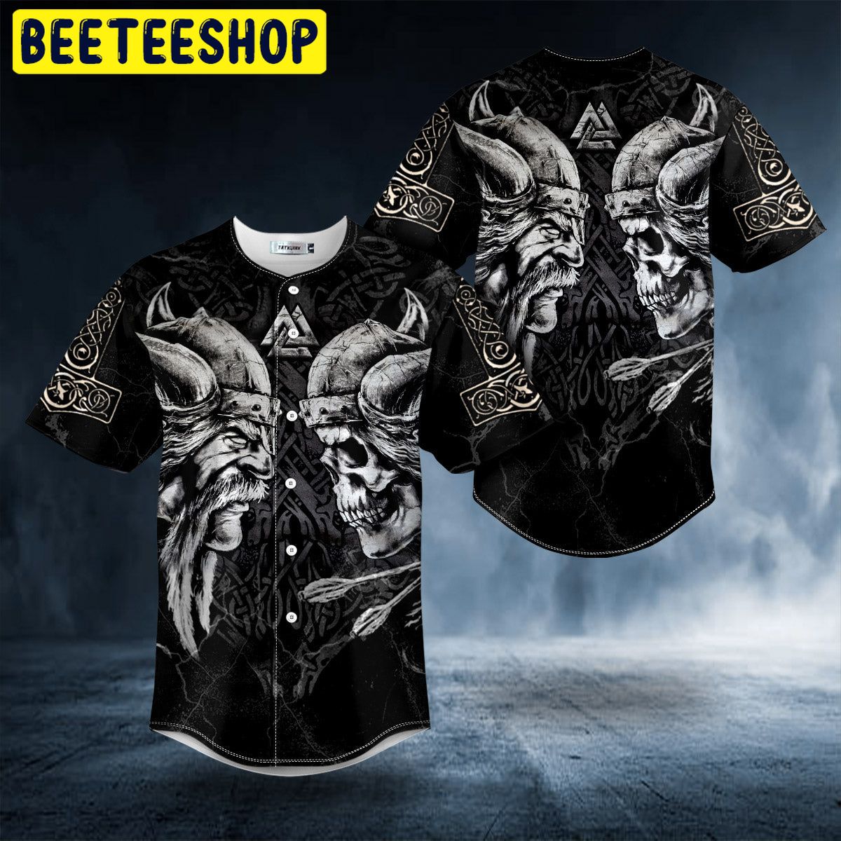 King Viking and Skull Tattoo Trending Baseball Jersey King Viking and Skull Tattoo Trending Baseball Jersey
