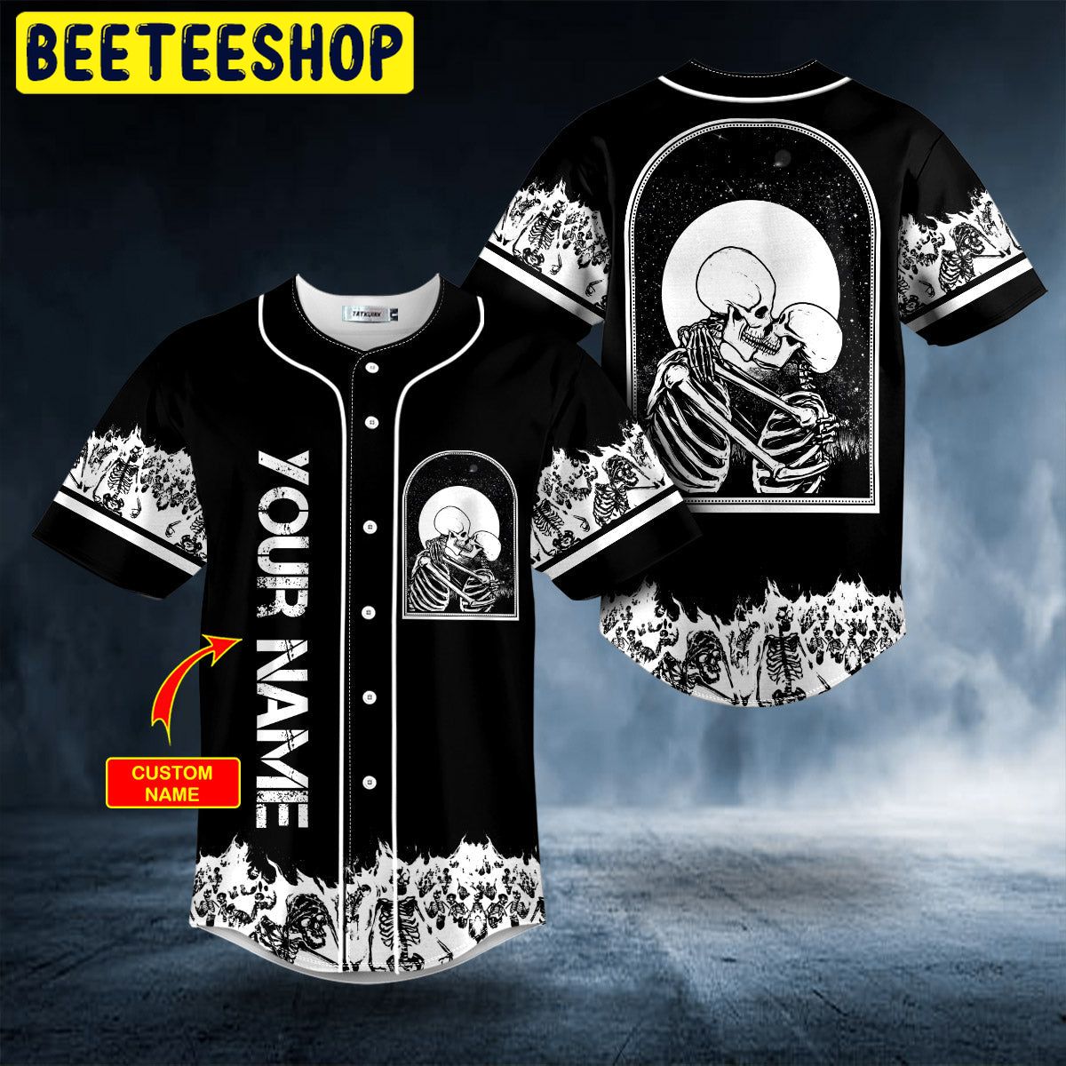 Kissing Flame Skull Custom Trending Baseball Jersey Kissing Flame Skull Custom Trending Baseball Jersey