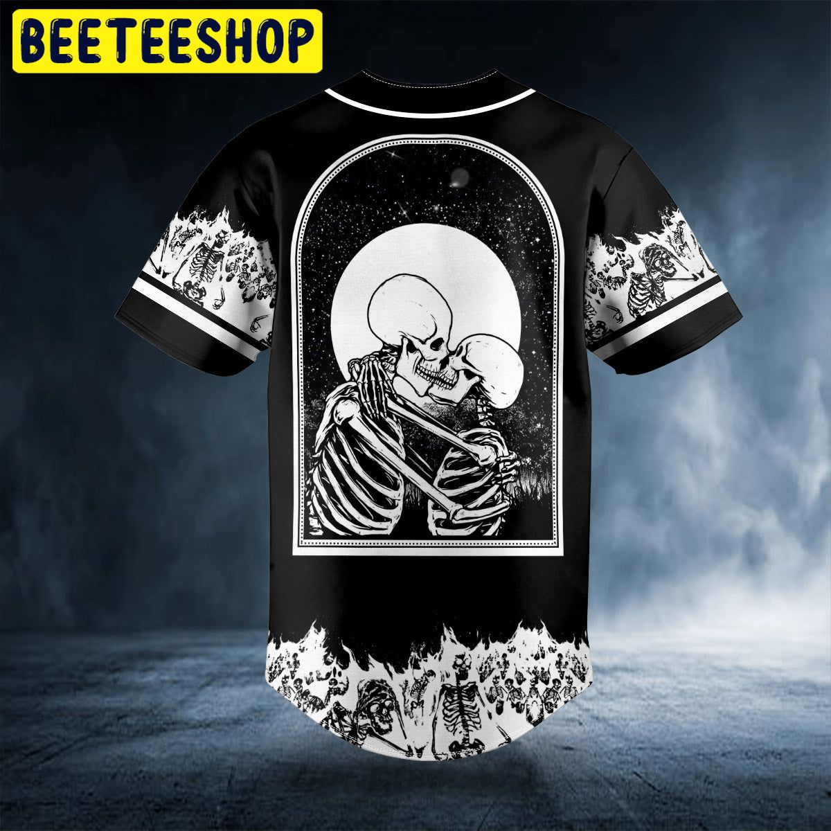 Kissing Flame Skull Custom Trending Baseball Jersey Kissing Flame Skull Custom Trending Baseball Jersey