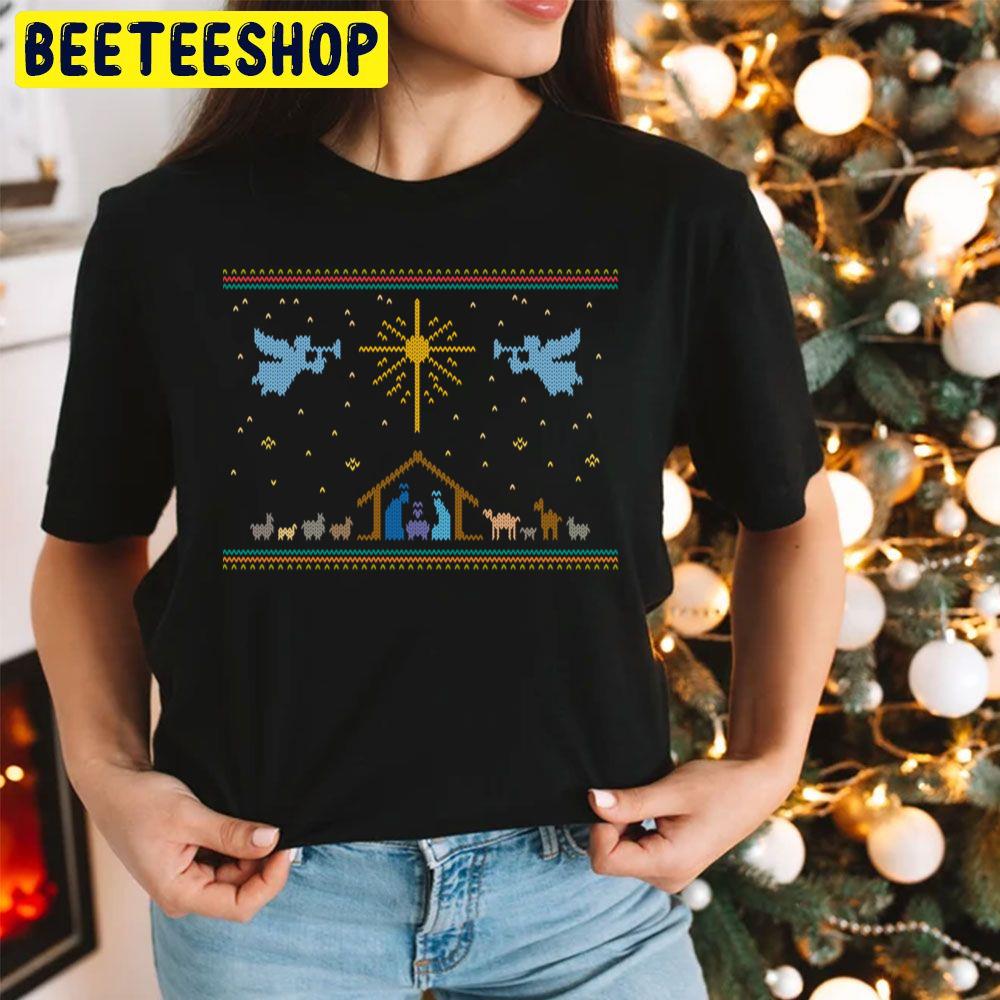 Knitted Nativity Ugly Merry Christmas Trending Unisex Hoodie Knitted Nativity Ugly Merry Christmas Trending Unisex Hoodie