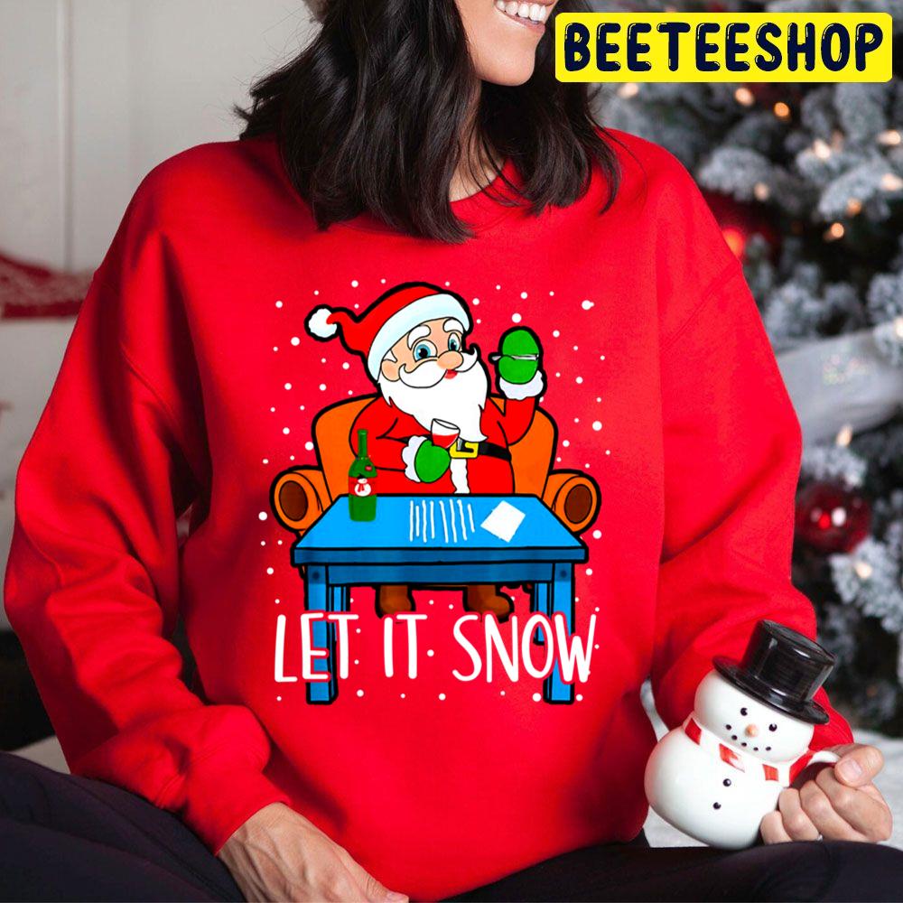 Let It Snow Santa Drink And Smoke Christmas Trending Unisex Hoodie Let It Snow Santa Drink And Smoke Christmas Trending Unisex Hoodie