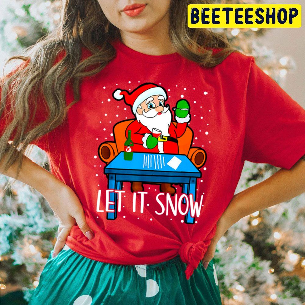 Let It Snow Santa Drink And Smoke Christmas Trending Unisex Hoodie Let It Snow Santa Drink And Smoke Christmas Trending Unisex Hoodie