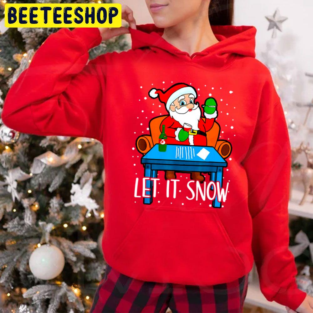 Let It Snow Santa Drink And Smoke Christmas Trending Unisex Hoodie Let It Snow Santa Drink And Smoke Christmas Trending Unisex Hoodie