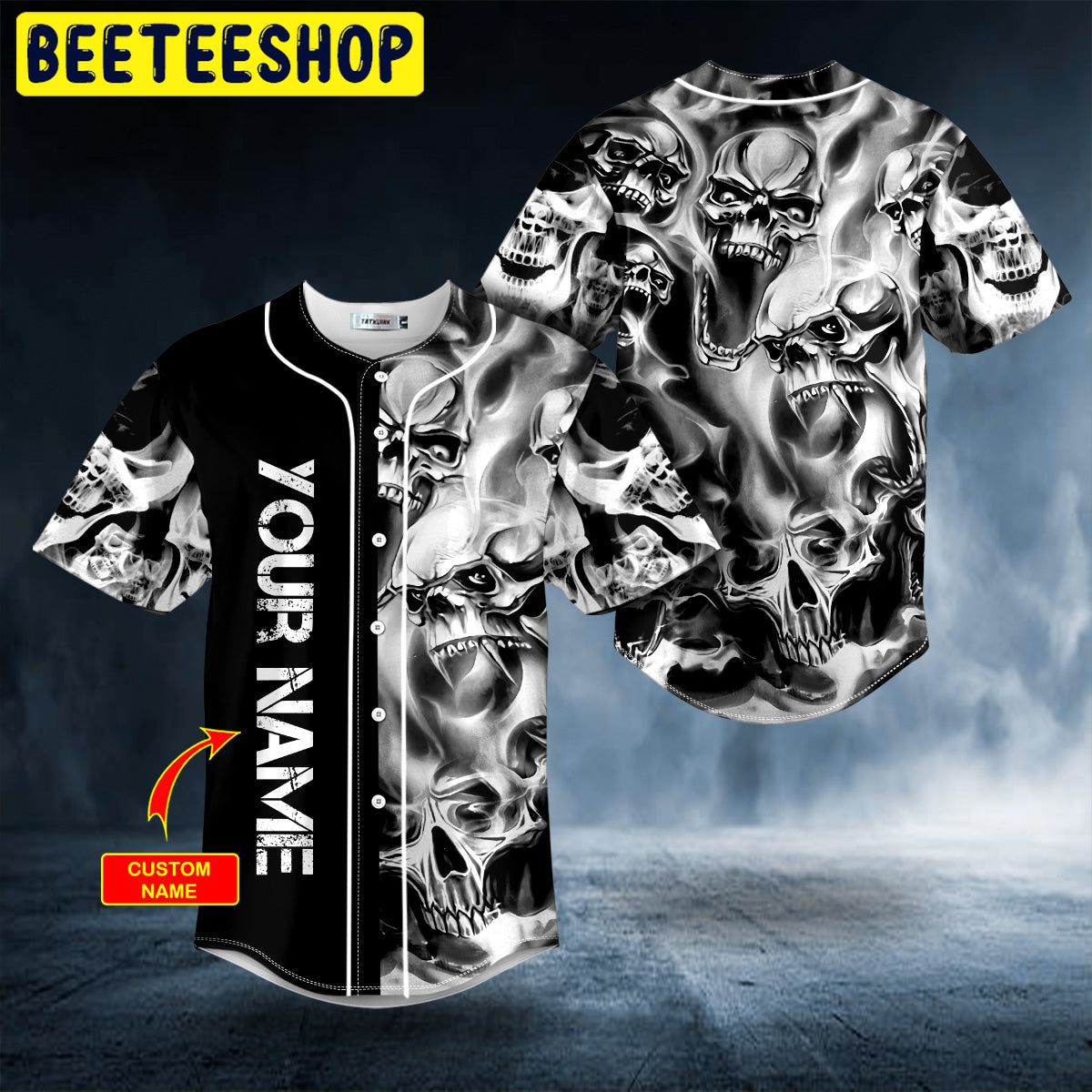 Liquid Smoke Skull Custom Trending Baseball Jersey Liquid Smoke Skull Custom Trending Baseball Jersey