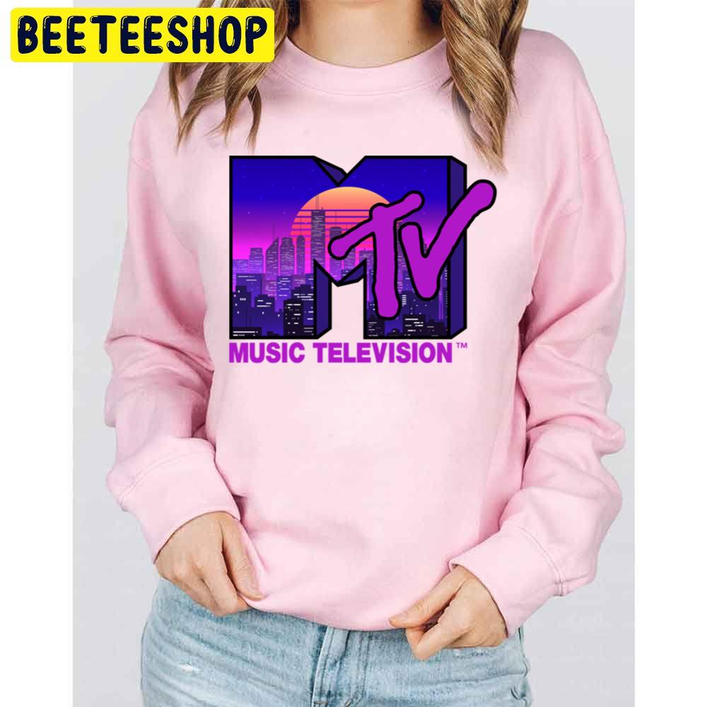 Logo Futuristic Vaporwave City Music Television Trending Unisex Sweatshirt Logo Futuristic Vaporwave City Music Television Trending Unisex Sweatshirt