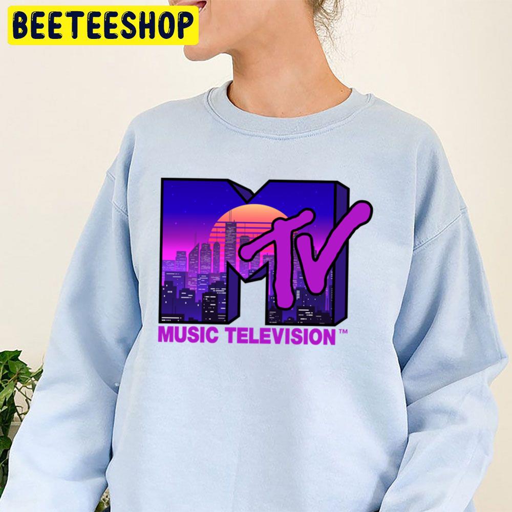 Logo Futuristic Vaporwave City Music Television Trending Unisex Sweatshirt Logo Futuristic Vaporwave City Music Television Trending Unisex Sweatshirt