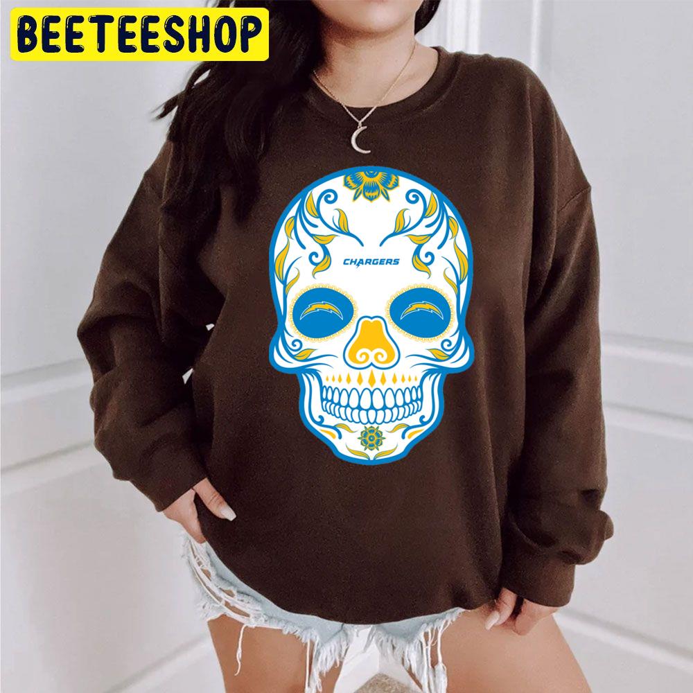 Los Angeles Chargers Football Skull Art Trending Unisex Sweatshirt Los Angeles Chargers Football Skull Art Trending Unisex Sweatshirt