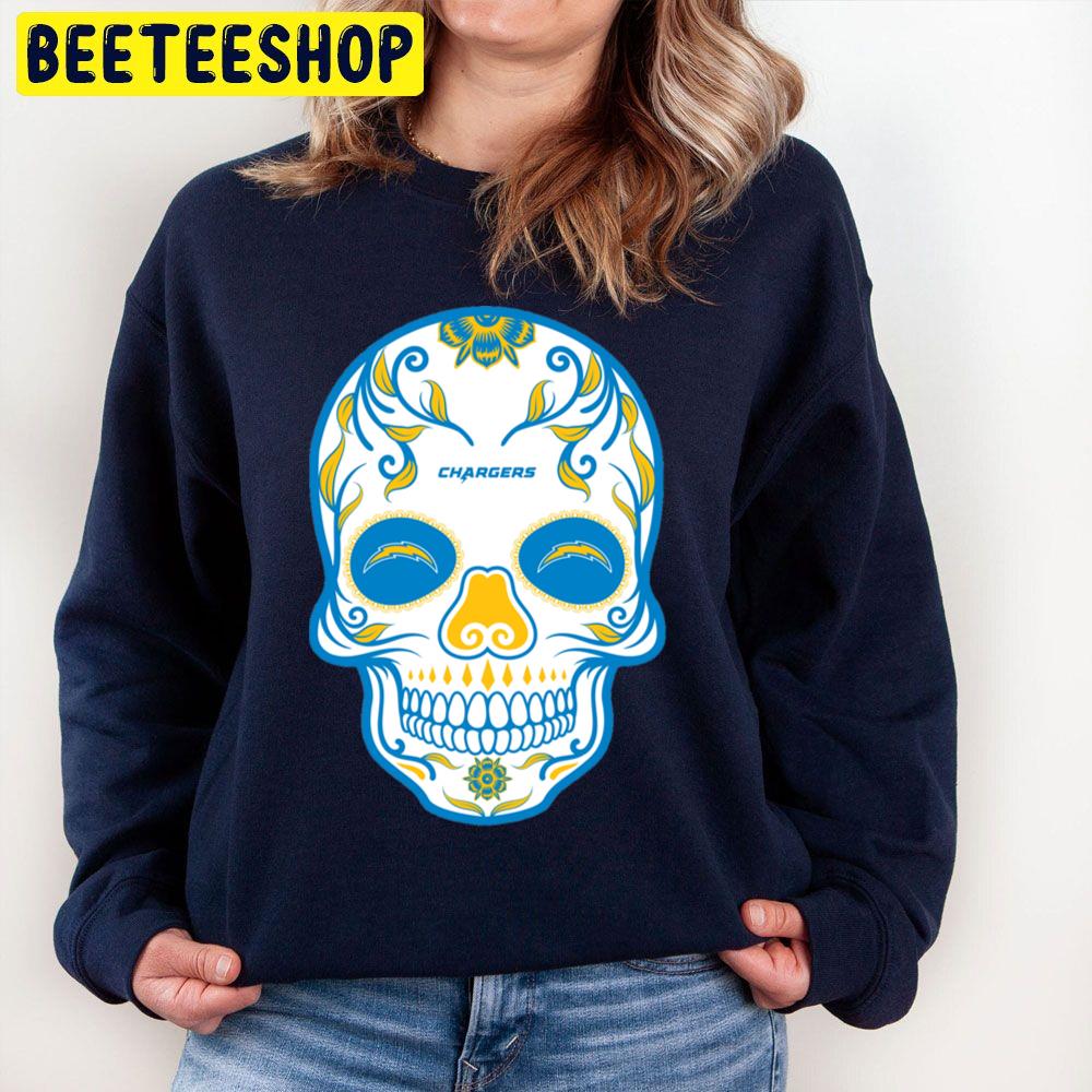 Los Angeles Chargers Football Skull Art Trending Unisex Sweatshirt Los Angeles Chargers Football Skull Art Trending Unisex Sweatshirt