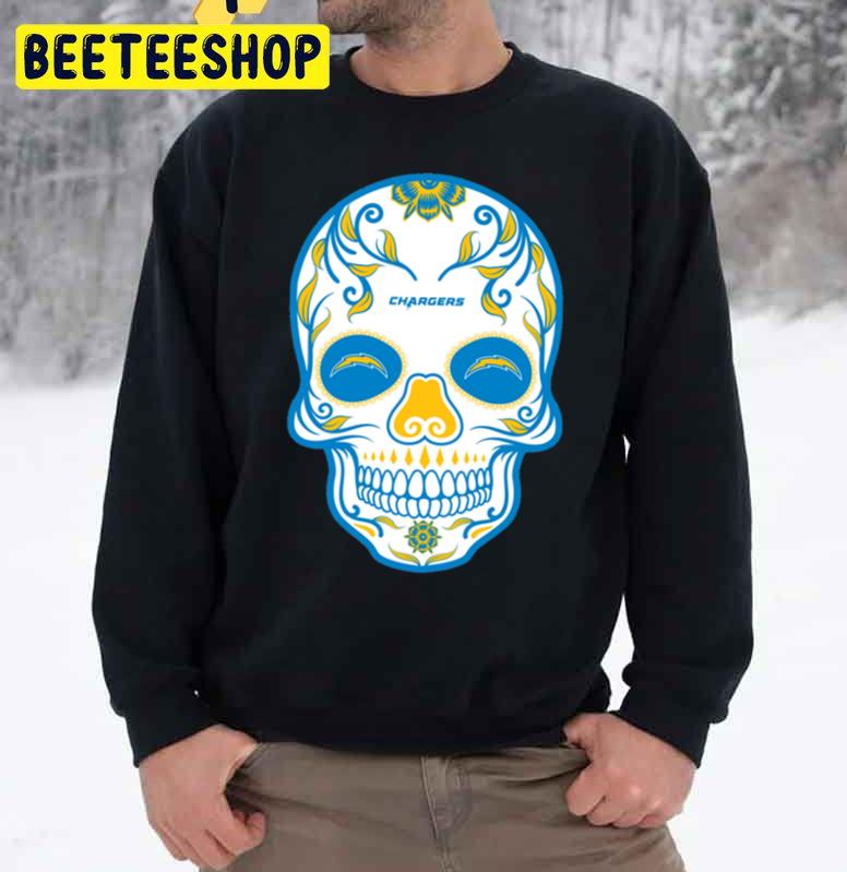 Los Angeles Chargers Football Skull Art Trending Unisex Sweatshirt Los Angeles Chargers Football Skull Art Trending Unisex Sweatshirt