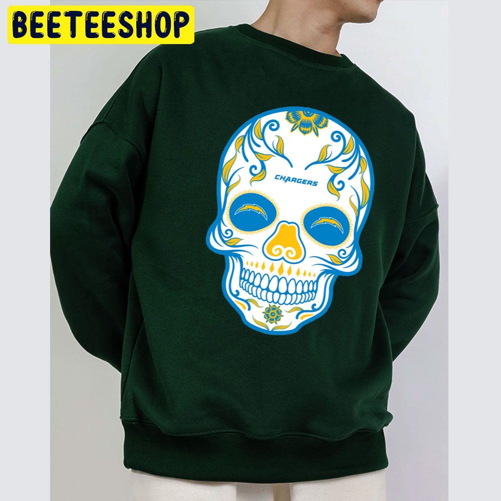 Los Angeles Chargers Football Skull Art Trending Unisex Sweatshirt Los Angeles Chargers Football Skull Art Trending Unisex Sweatshirt
