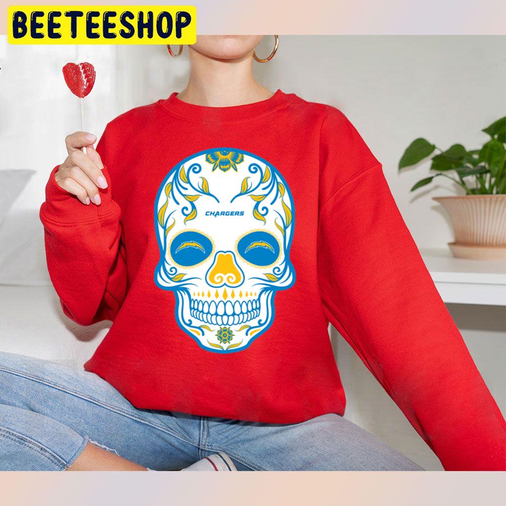 Los Angeles Chargers Football Skull Art Trending Unisex Sweatshirt Los Angeles Chargers Football Skull Art Trending Unisex Sweatshirt