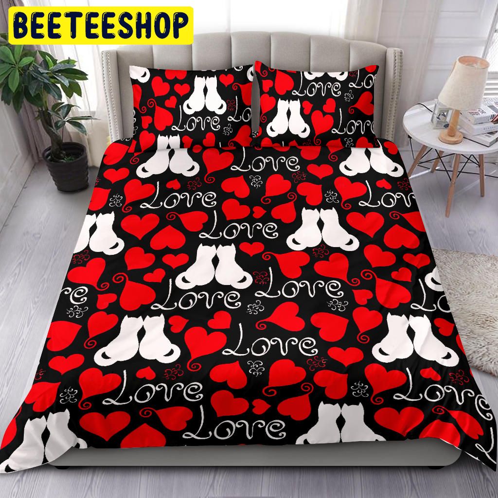 Love Couple Cat Bedding Set Love Couple Cat Bedding Set