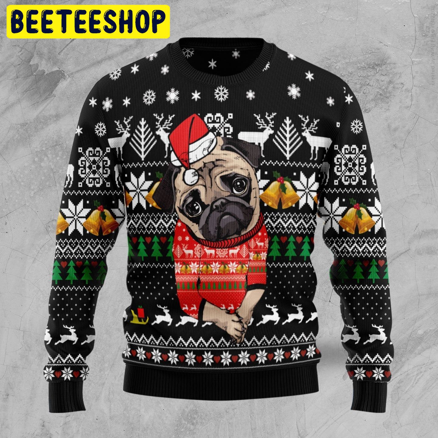 Lovely Pug Dog Trending Ugly Christmas Sweatshirt Lovely Pug Dog Trending Ugly Christmas Sweatshirt