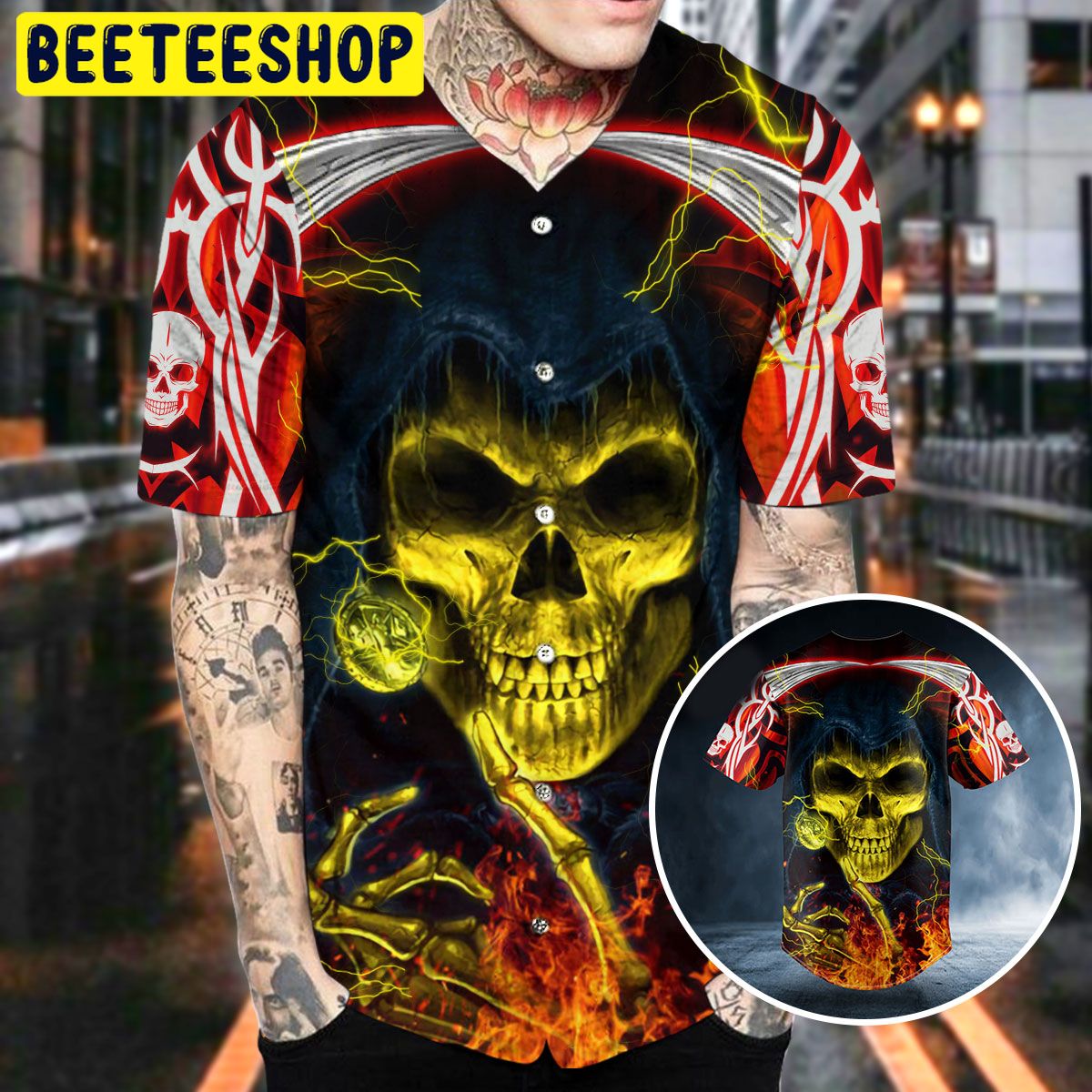 Lucifer Satan Grim Reaper Skull Trending Baseball Jersey Lucifer Satan Grim Reaper Skull Trending Baseball Jersey
