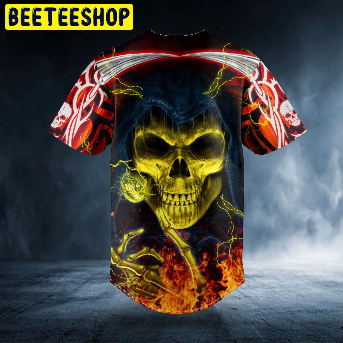 Lucifer Satan Grim Reaper Skull Trending Baseball Jersey Lucifer Satan Grim Reaper Skull Trending Baseball Jersey