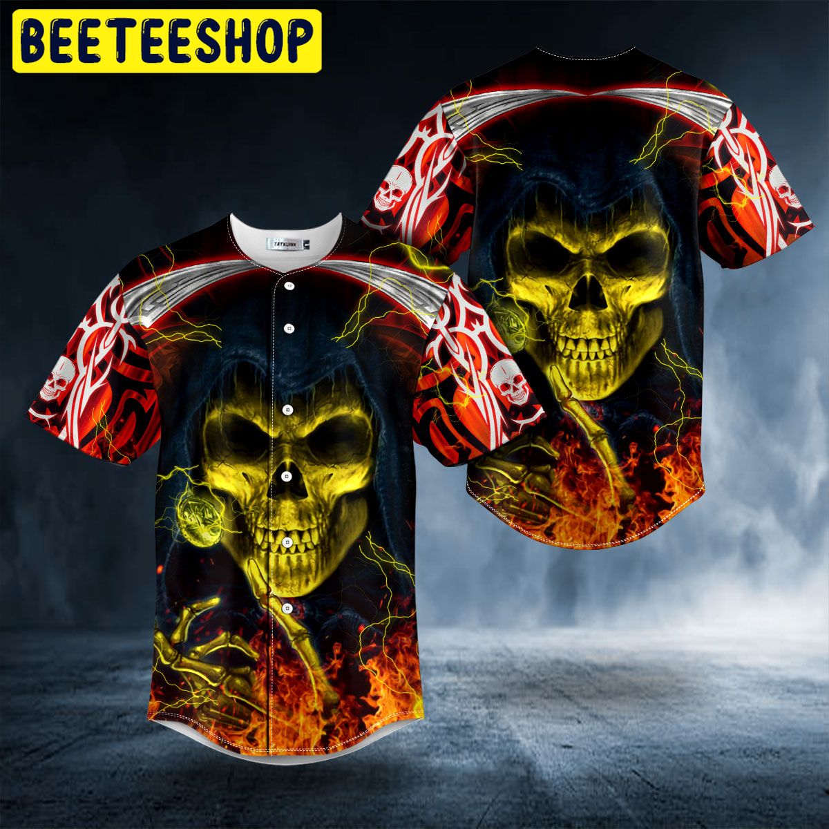 Lucifer Satan Grim Reaper Skull Trending Baseball Jersey Lucifer Satan Grim Reaper Skull Trending Baseball Jersey