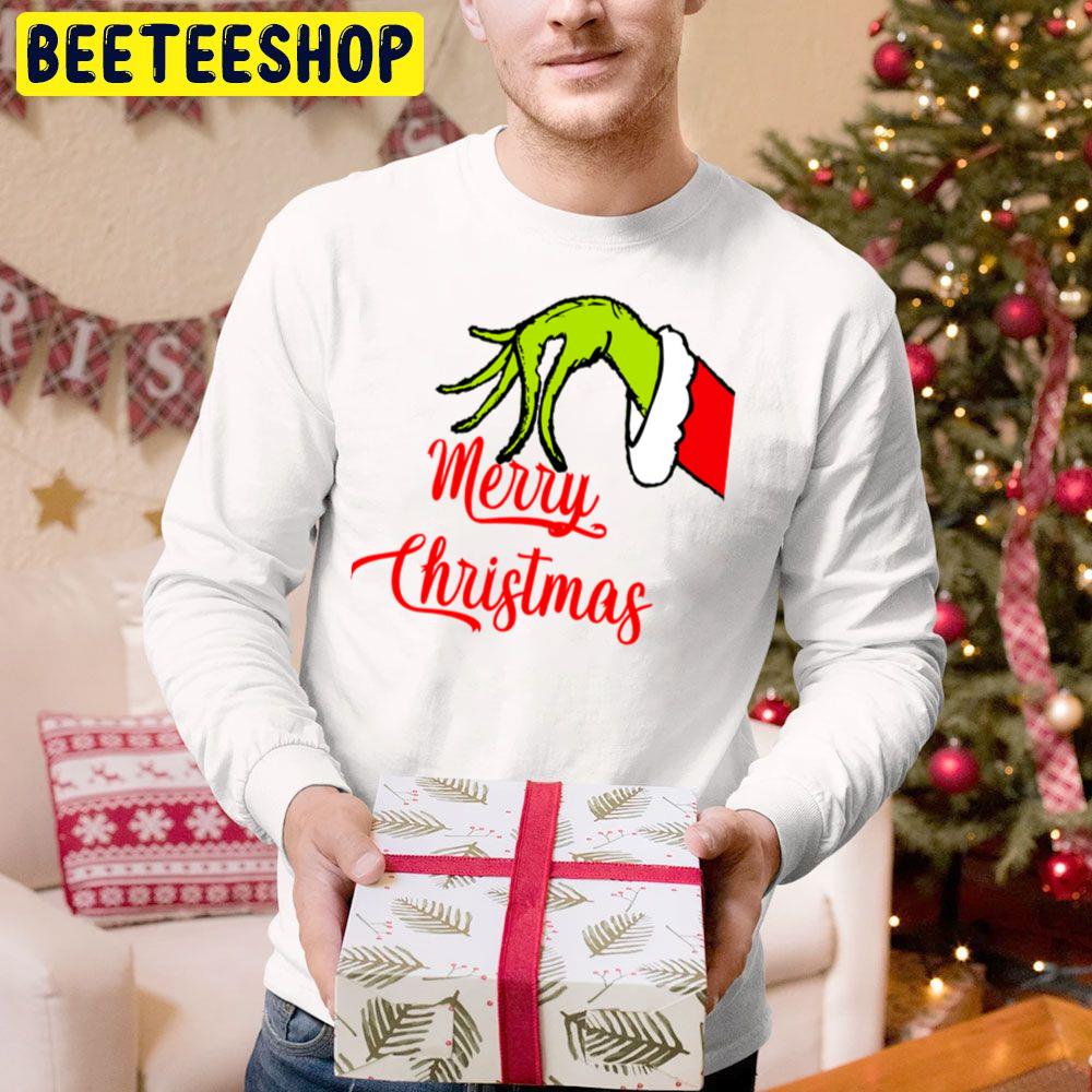 Merry Christmas Grinch Hand Trending Unisex Hoodie Merry Christmas Grinch Hand Trending Unisex Hoodie