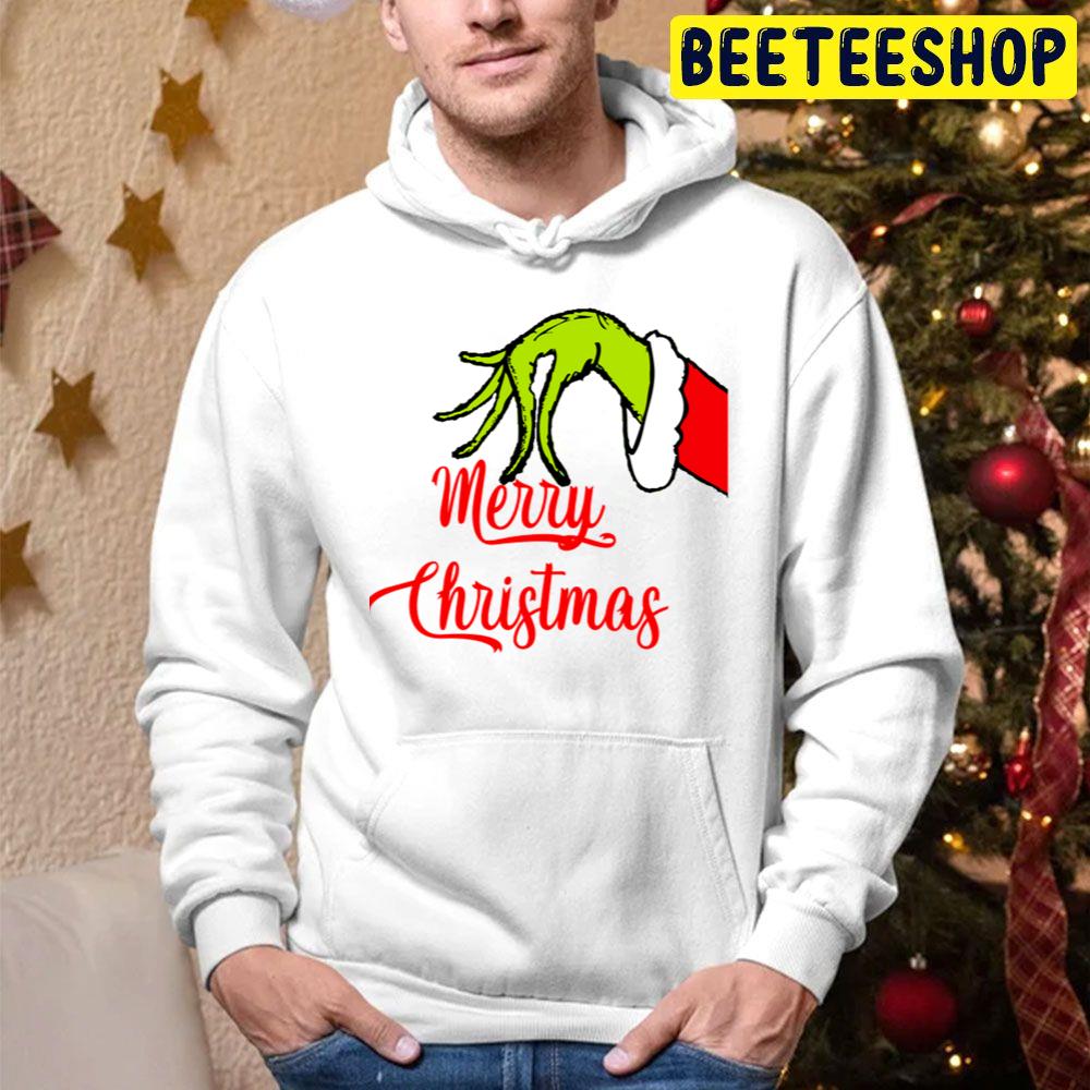 Merry Christmas Grinch Hand Trending Unisex Hoodie Merry Christmas Grinch Hand Trending Unisex Hoodie