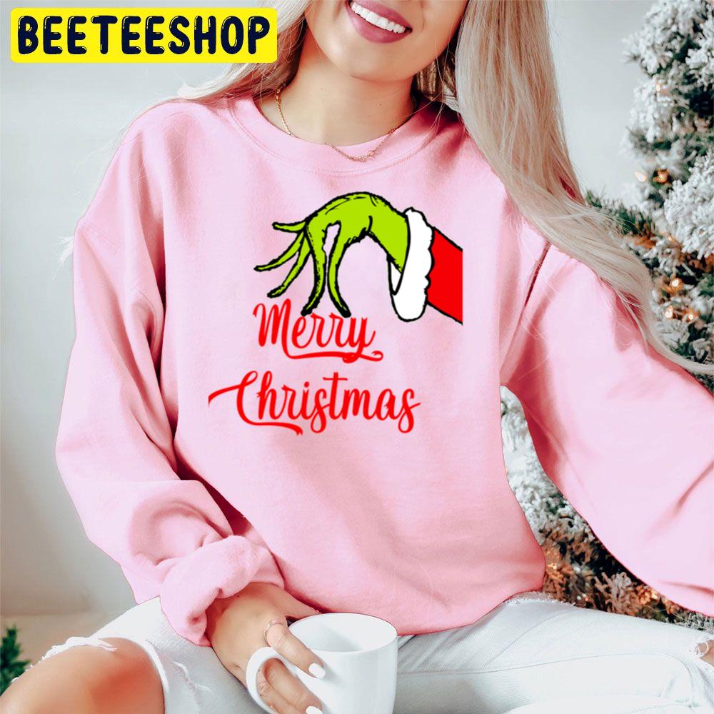 Merry Christmas Grinch Hand Trending Unisex Hoodie Merry Christmas Grinch Hand Trending Unisex Hoodie