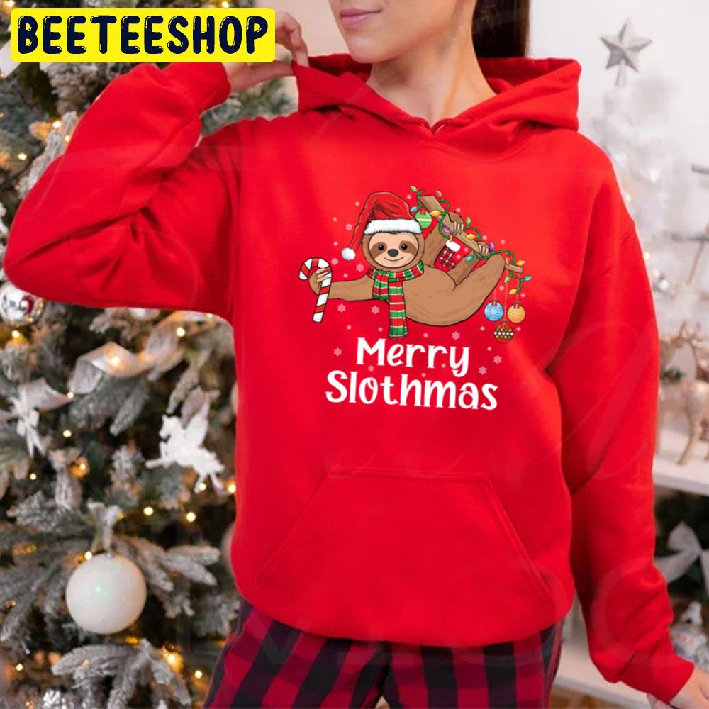 Merry Slothmas Christmas Trending Unisex Hoodie Merry Slothmas Christmas Trending Unisex Hoodie