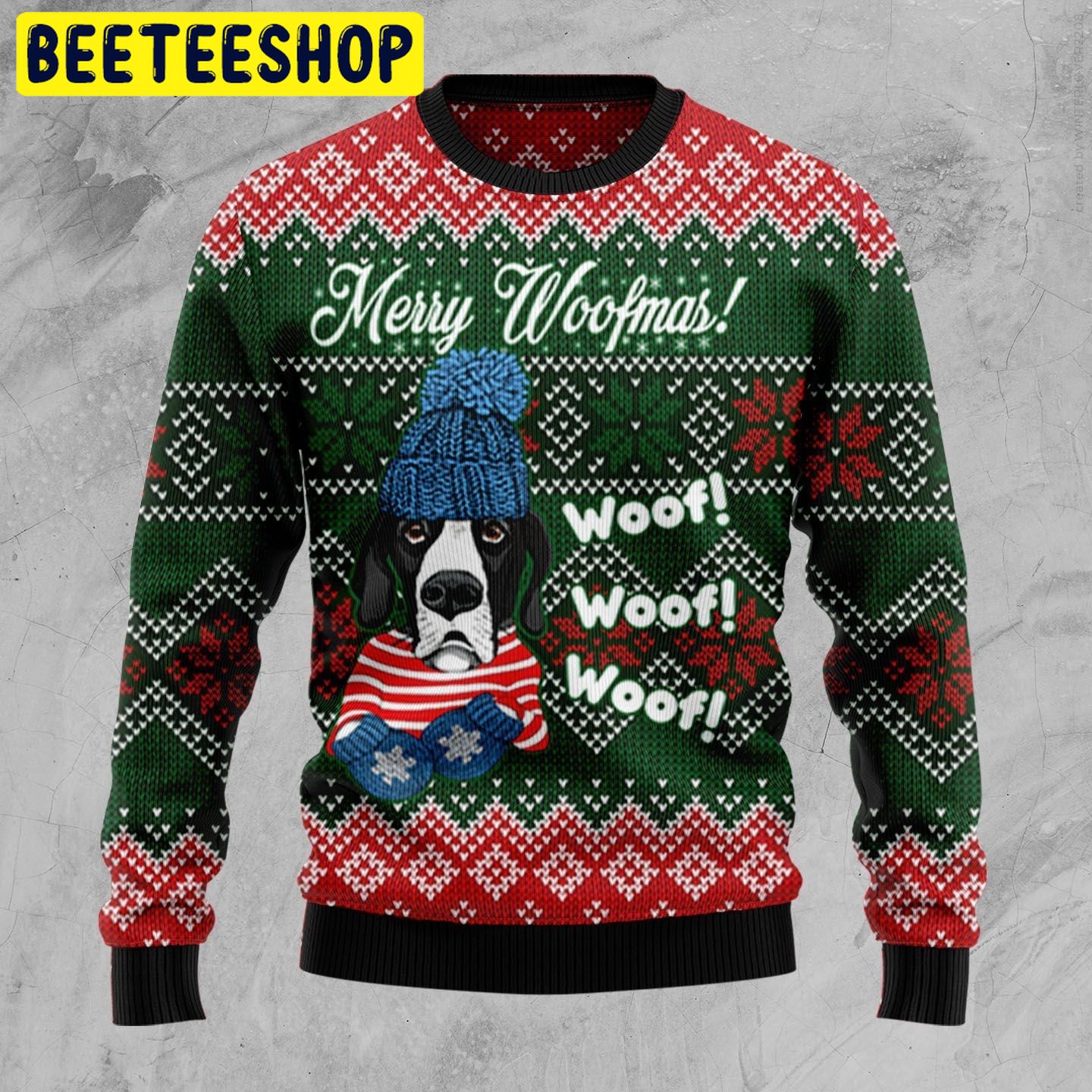 Merry Woofmas Woof Woof Woof Great Dane Trending Ugly Christmas Sweatshirt Merry Woofmas Woof Woof Woof Great Dane Trending Ugly Christmas Sweatshirt