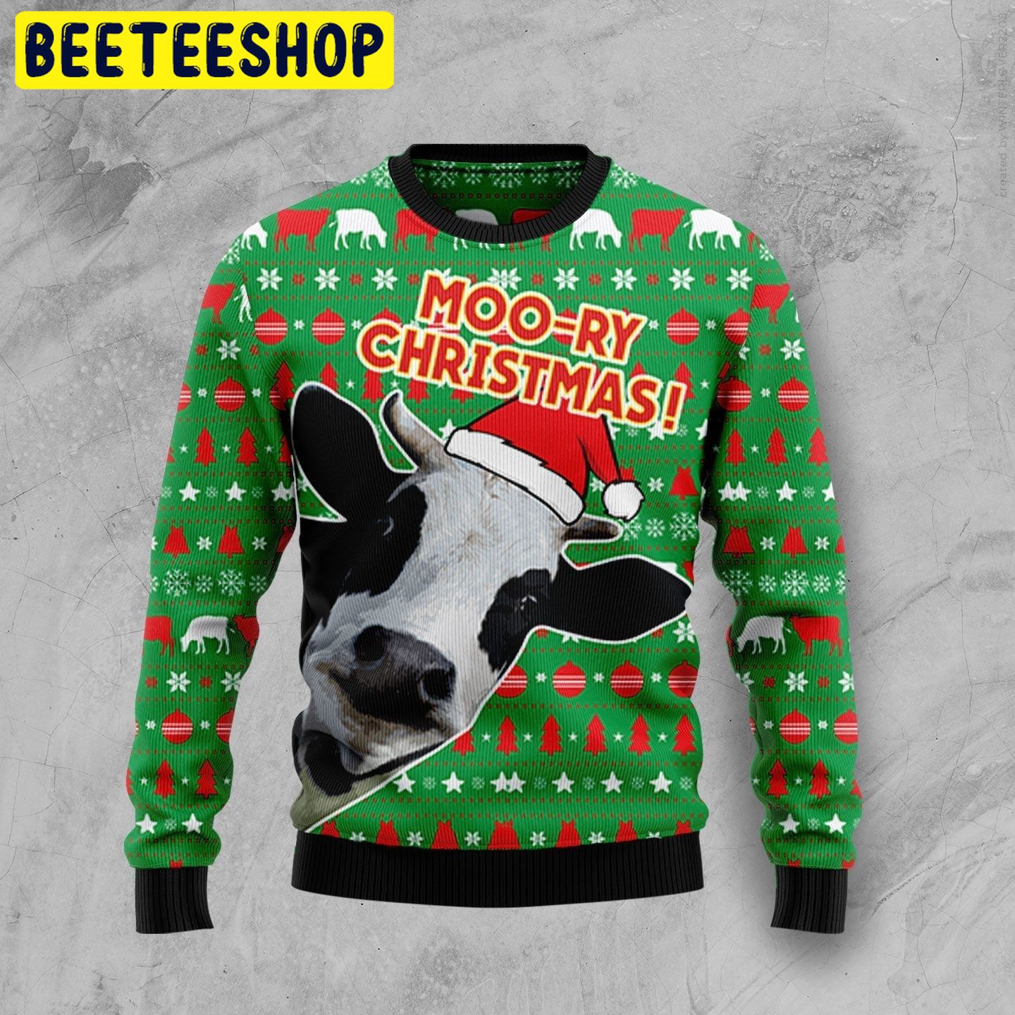 Moo-ry Christmas Cow Trending Ugly Christmas Sweatshirt Moo-ry Christmas Cow Trending Ugly Christmas Sweatshirt