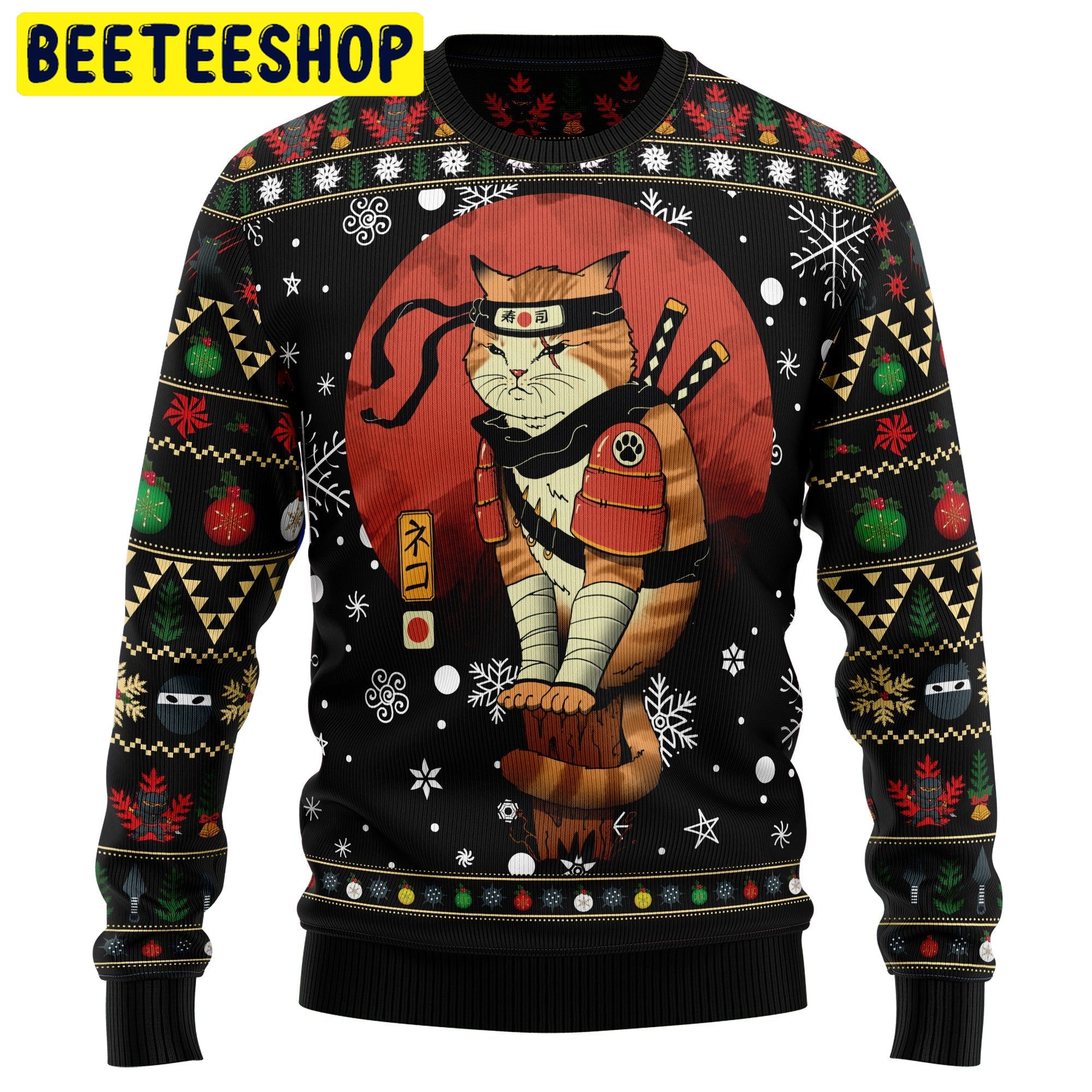 Ninja Cat Trending Ugly Christmas Sweatshirt Ninja Cat Trending Ugly Christmas Sweatshirt