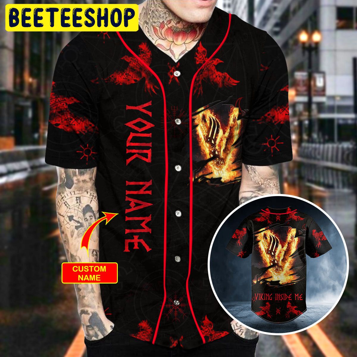 Norse Myth Fire V Inside Me Viking Trending Baseball Jersey Norse Myth Fire V Inside Me Viking Trending Baseball Jersey