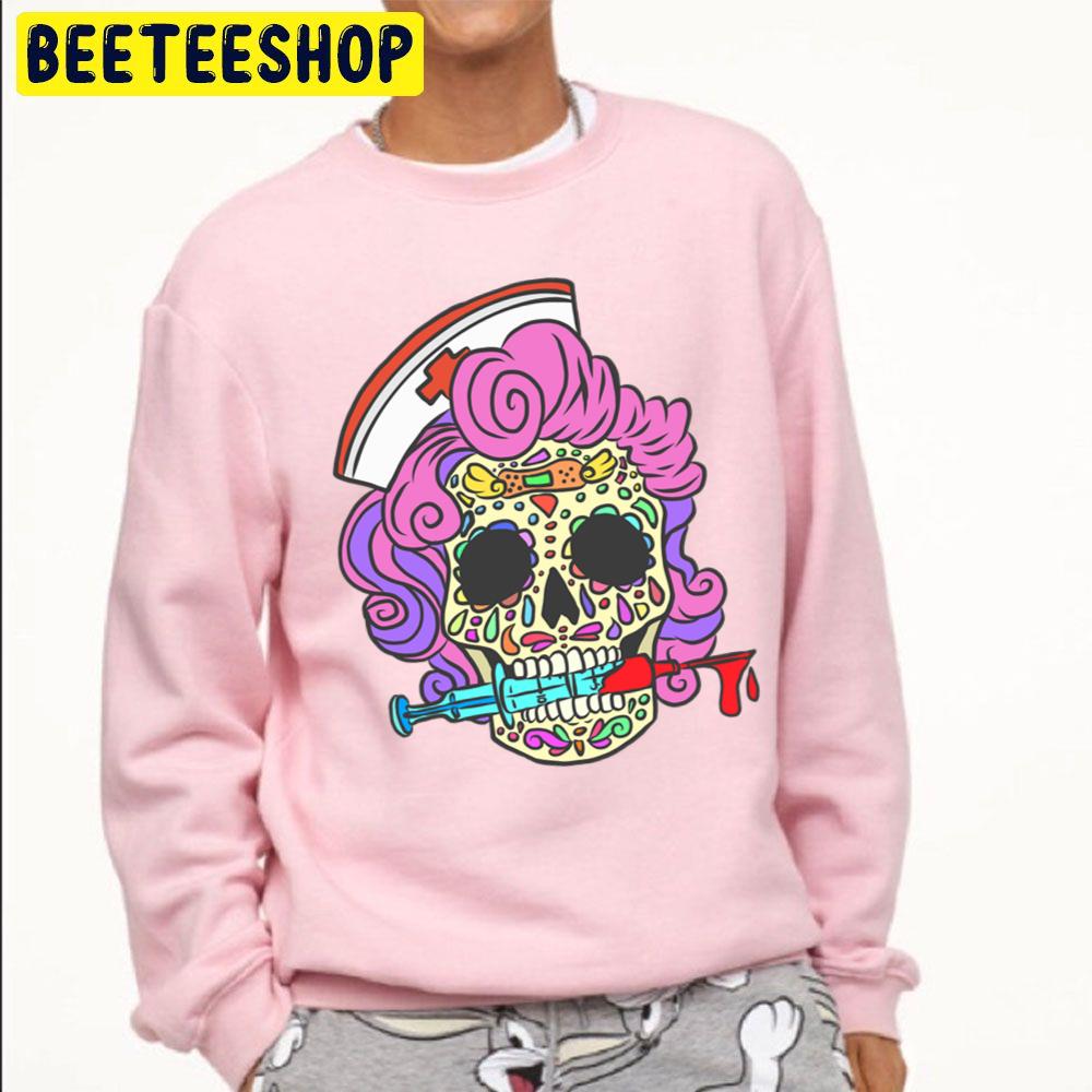 Nurse Sugar Skull Halloween Trending Unisex Sweatshirt Nurse Sugar Skull Halloween Trending Unisex Sweatshirt