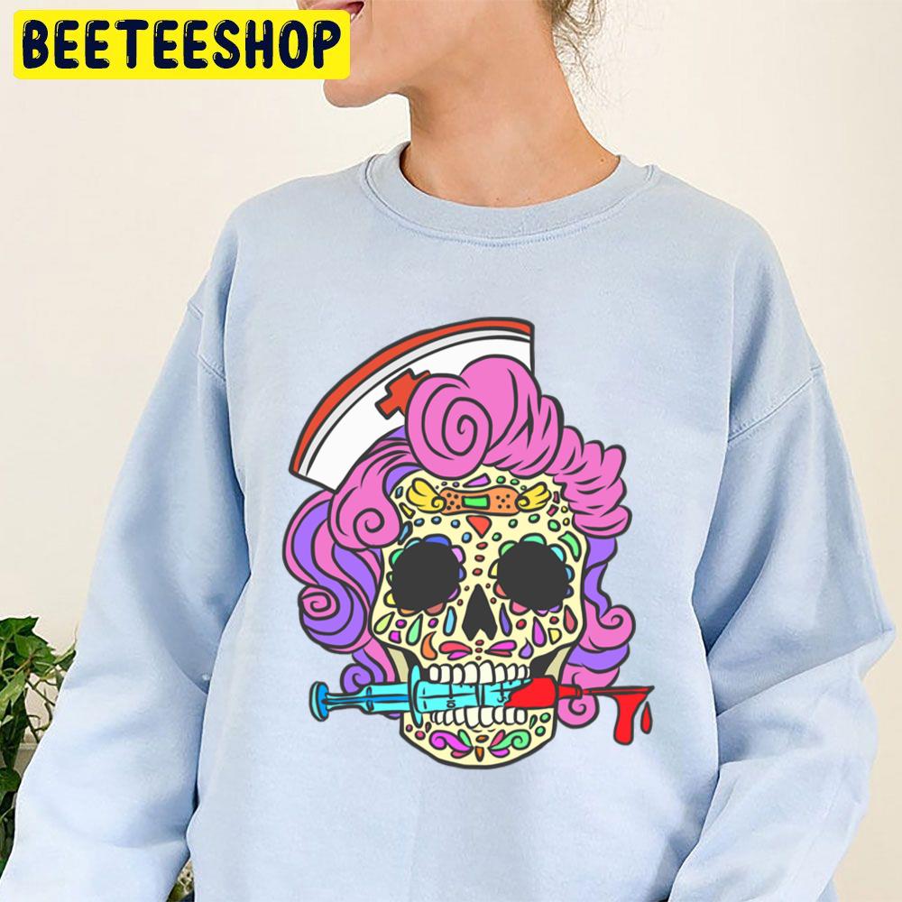 Nurse Sugar Skull Halloween Trending Unisex Sweatshirt Nurse Sugar Skull Halloween Trending Unisex Sweatshirt