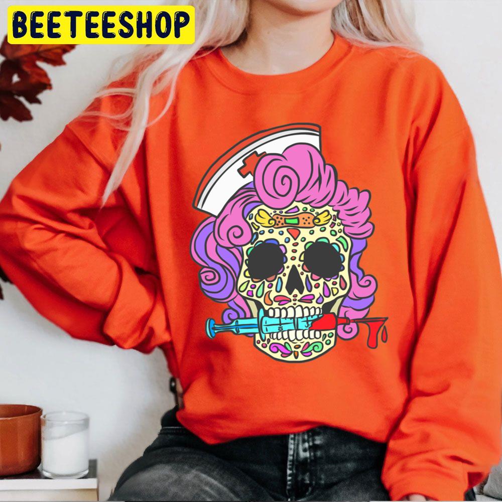 Nurse Sugar Skull Halloween Trending Unisex Sweatshirt Nurse Sugar Skull Halloween Trending Unisex Sweatshirt
