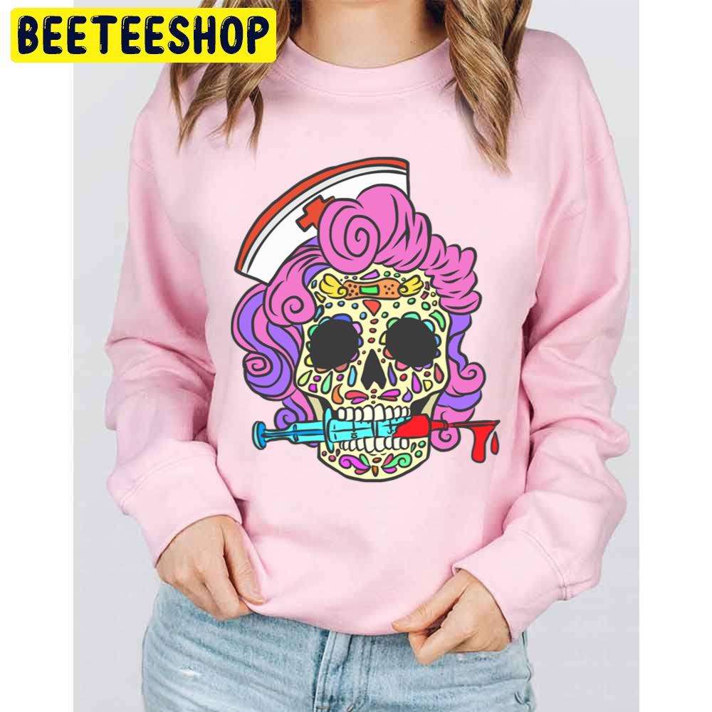 Nurse Sugar Skull Halloween Trending Unisex Sweatshirt Nurse Sugar Skull Halloween Trending Unisex Sweatshirt