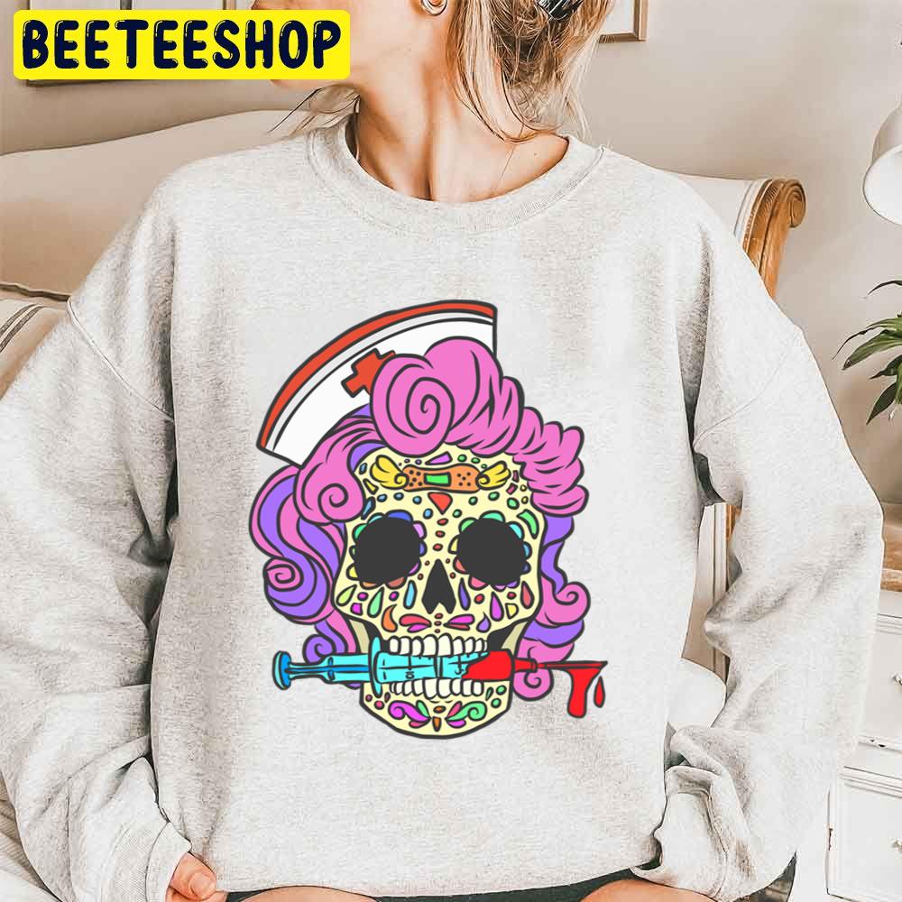 Nurse Sugar Skull Halloween Trending Unisex Sweatshirt Nurse Sugar Skull Halloween Trending Unisex Sweatshirt