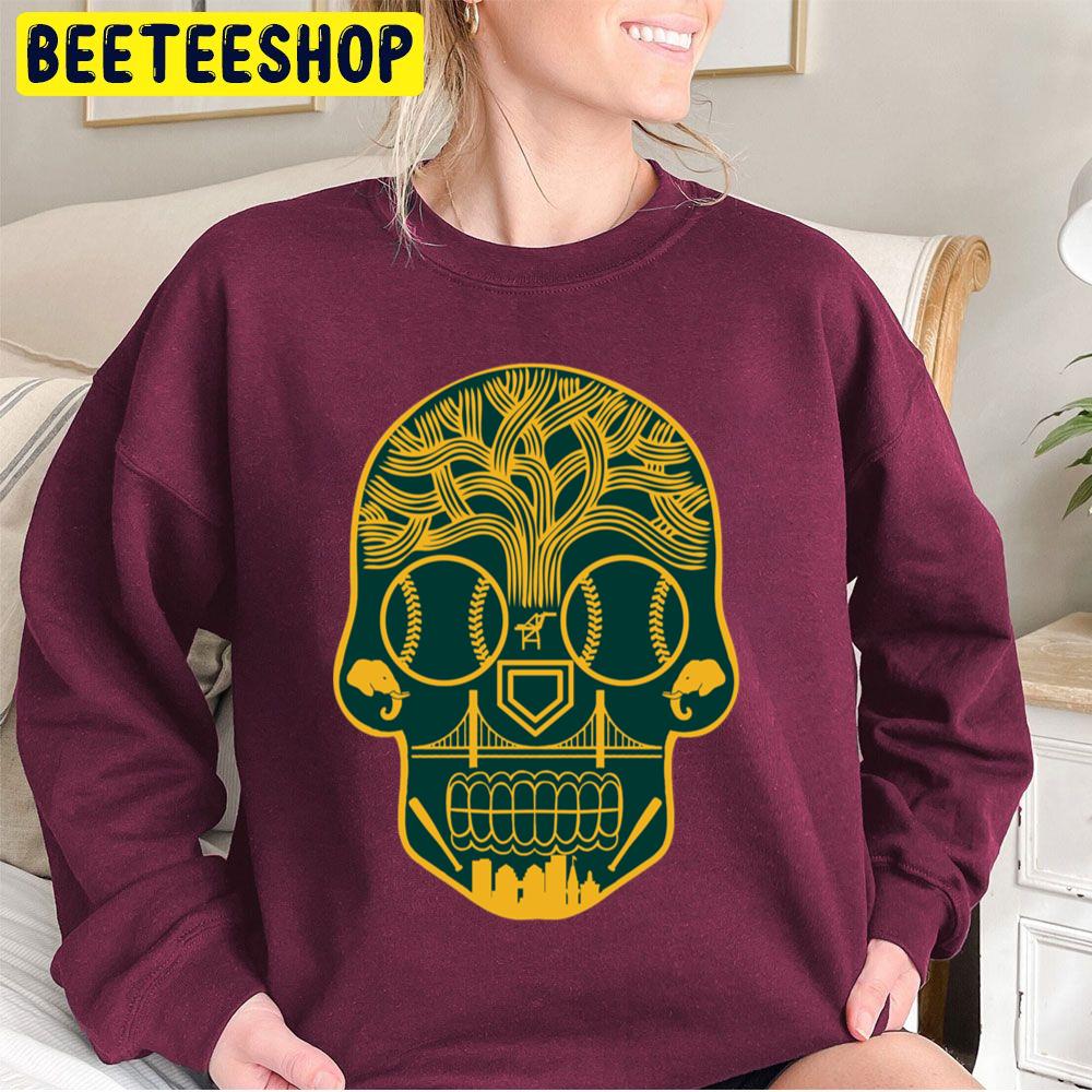 Oakland Athletics Sugar Skull Baseball Trending Unisex Sweatshirt Oakland Athletics Sugar Skull Baseball Trending Unisex Sweatshirt