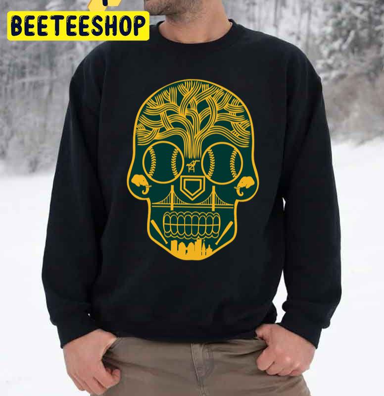Oakland Athletics Sugar Skull Baseball Trending Unisex Sweatshirt Oakland Athletics Sugar Skull Baseball Trending Unisex Sweatshirt