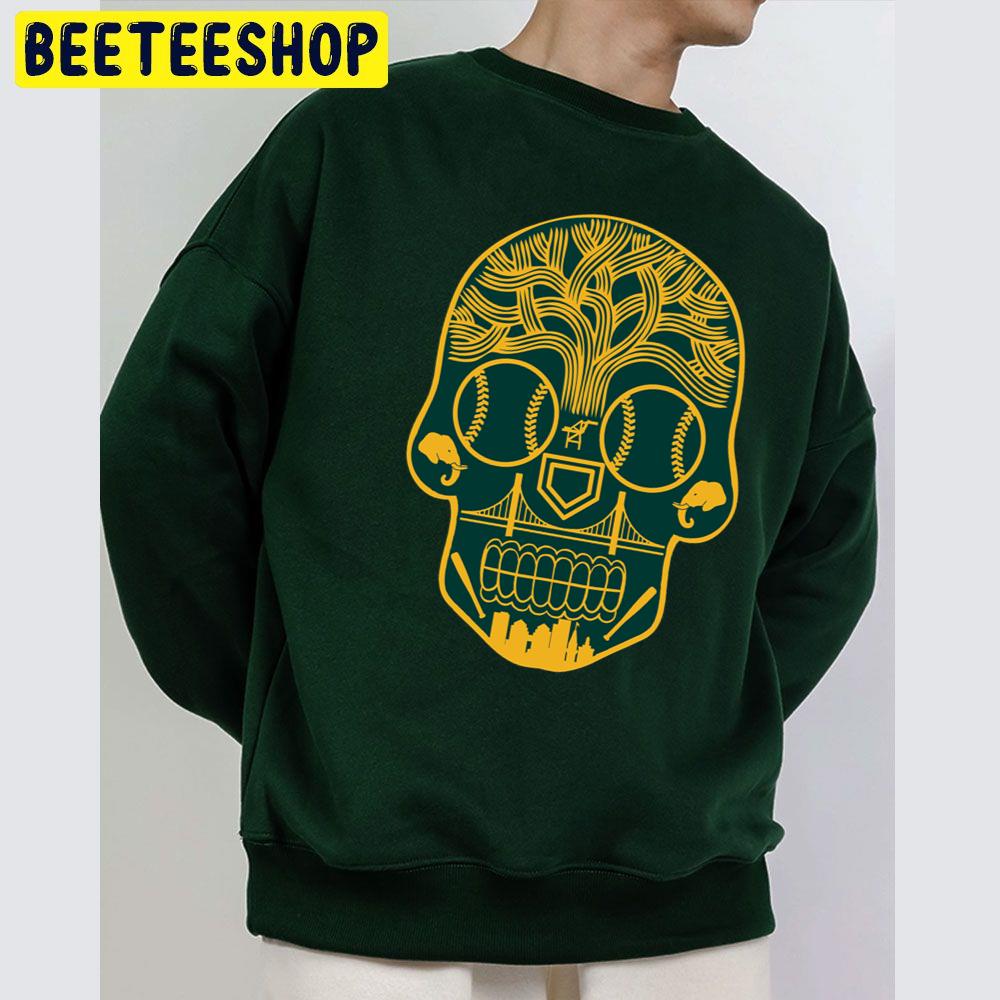 Oakland Athletics Sugar Skull Baseball Trending Unisex Sweatshirt Oakland Athletics Sugar Skull Baseball Trending Unisex Sweatshirt