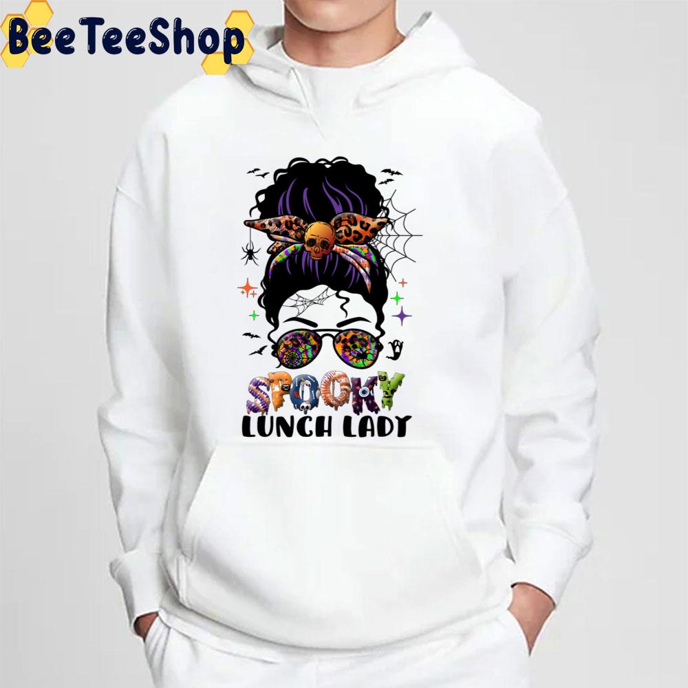 One Spooky Lunch Lady Skull Leopard Tie Dye Halloween Trending Unisex Sweatshirt One Spooky Lunch Lady Skull Leopard Tie Dye Halloween Trending Unisex Sweatshirt