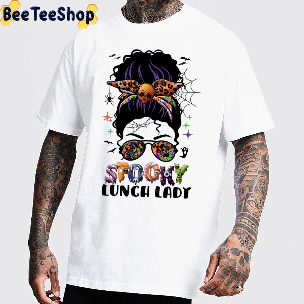 One Spooky Lunch Lady Skull Leopard Tie Dye Halloween Trending Unisex Sweatshirt One Spooky Lunch Lady Skull Leopard Tie Dye Halloween Trending Unisex Sweatshirt