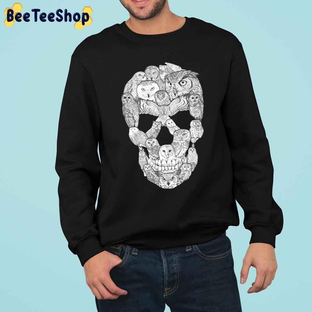 Owl Filled Skull Halloween Trending Unisex Sweatshirt Owl Filled Skull Halloween Trending Unisex Sweatshirt